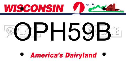 OPH59B Wisconsin License Plate