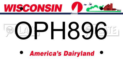 OPH896 Wisconsin License Plate