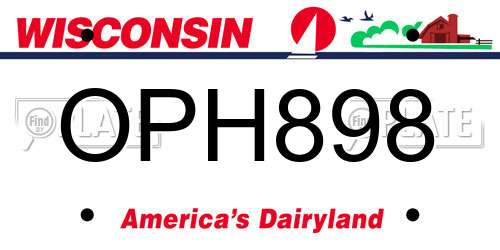 OPH898 Wisconsin License Plate