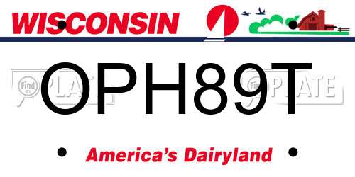 OPH89T Wisconsin License Plate