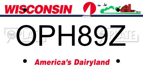 OPH89Z Wisconsin License Plate