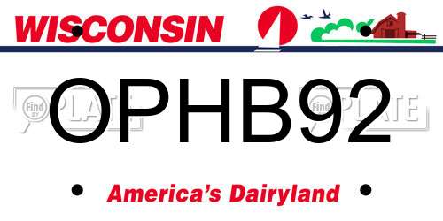 OPHB92 Wisconsin License Plate