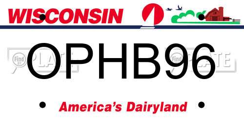 OPHB96 Wisconsin License Plate