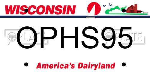 OPHS95 Wisconsin License Plate