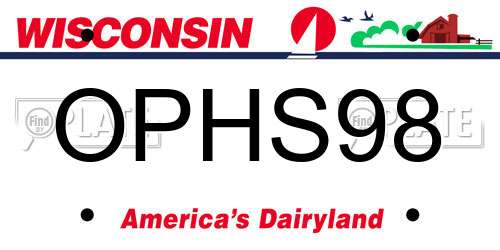 OPHS98 Wisconsin License Plate