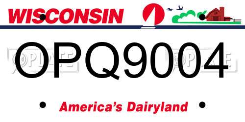 OPQ9004 Wisconsin License Plate