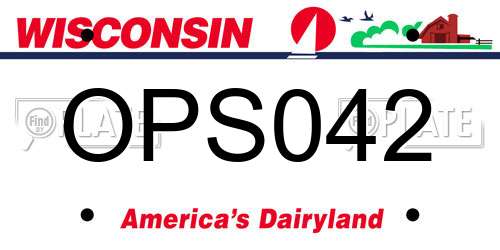 OPS042 Wisconsin License Plate