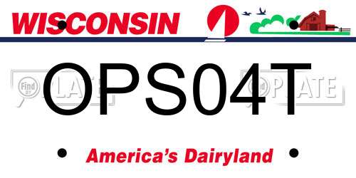 OPS04T Wisconsin License Plate