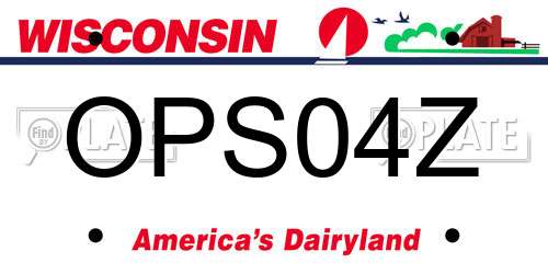 OPS04Z Wisconsin License Plate