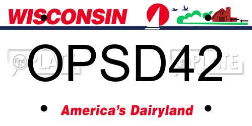 OPSD42 Wisconsin License Plate