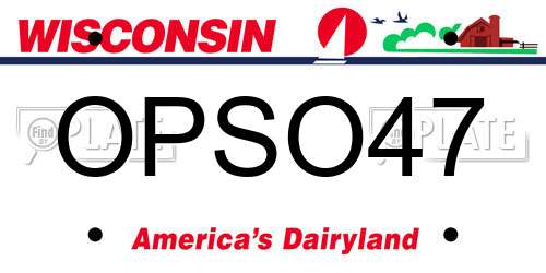 OPSO47 Wisconsin License Plate