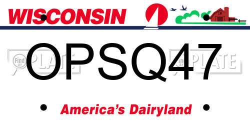 OPSQ47 Wisconsin License Plate