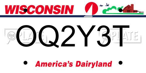OQ2Y3T Wisconsin License Plate
