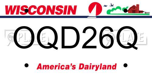 OQD26Q Wisconsin License Plate