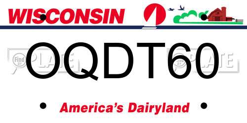 OQDT60 Wisconsin License Plate