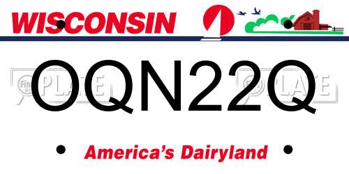 OQN22Q Wisconsin License Plate