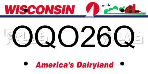 OQO26Q Wisconsin License Plate