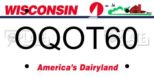OQOT60 Wisconsin License Plate