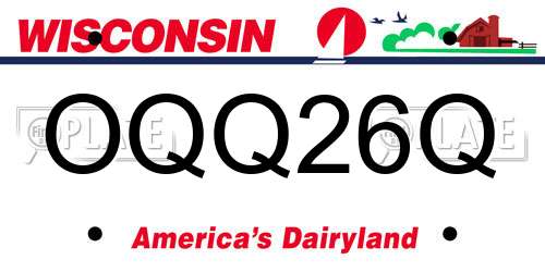 OQQ26Q Wisconsin License Plate