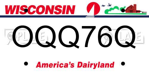 OQQ76Q Wisconsin License Plate