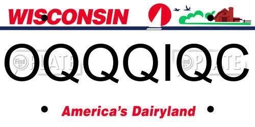 OQQQIQC Wisconsin License Plate