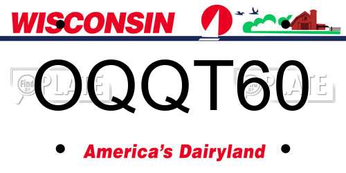 OQQT60 Wisconsin License Plate