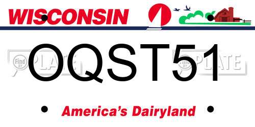 OQST51 Wisconsin License Plate