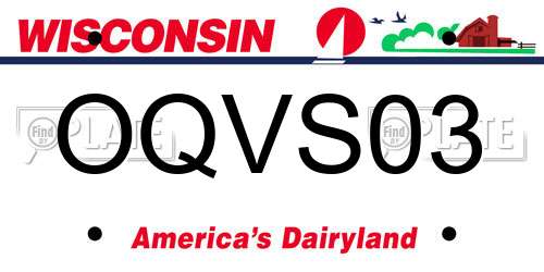 OQVS03 Wisconsin License Plate