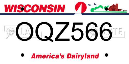 OQZ566 Wisconsin License Plate