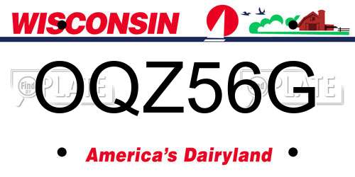 OQZ56G Wisconsin License Plate