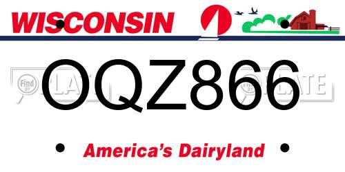OQZ866 Wisconsin License Plate