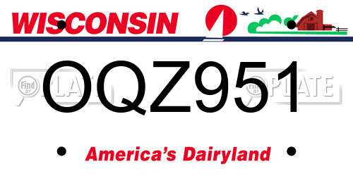 OQZ951 Wisconsin License Plate