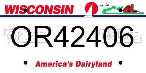 OR42406 Wisconsin License Plate