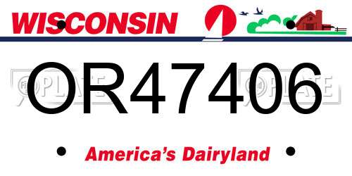 OR47406 Wisconsin License Plate
