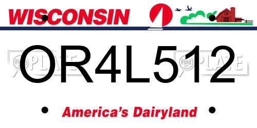 OR4L512 Wisconsin License Plate