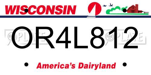 OR4L812 Wisconsin License Plate