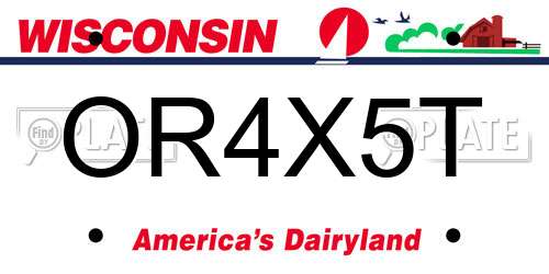 OR4X5T Wisconsin License Plate