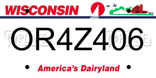 OR4Z406 Wisconsin License Plate