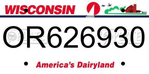 OR626930 Wisconsin License Plate
