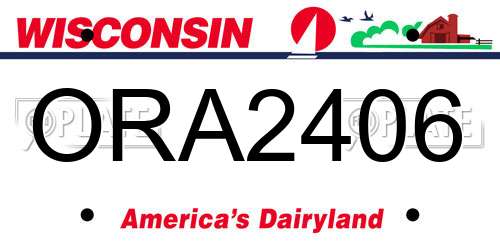 ORA2406 Wisconsin License Plate