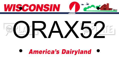 ORAX52 Wisconsin License Plate