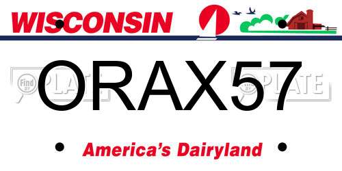 ORAX57 Wisconsin License Plate