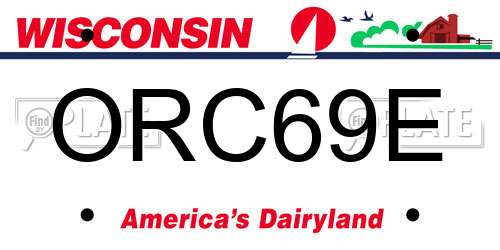 ORC69E Wisconsin License Plate