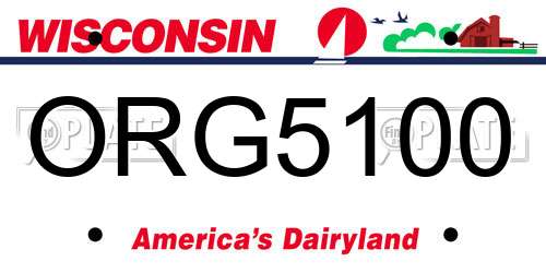ORG5100 Wisconsin License Plate