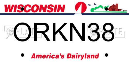 ORKN38 Wisconsin License Plate