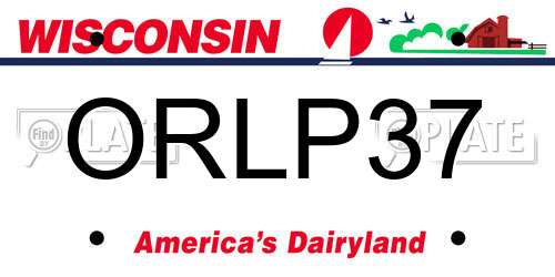 ORLP37 Wisconsin License Plate