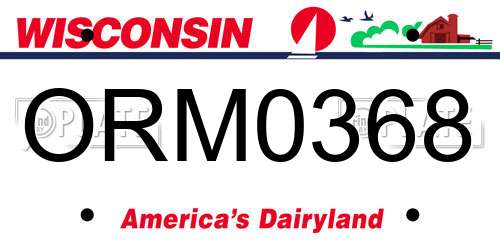 ORM0368 Wisconsin License Plate
