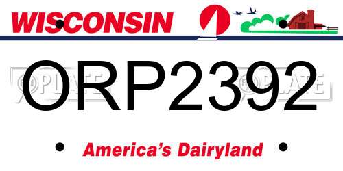 ORP2392 Wisconsin License Plate