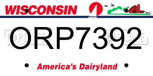 ORP7392 Wisconsin License Plate