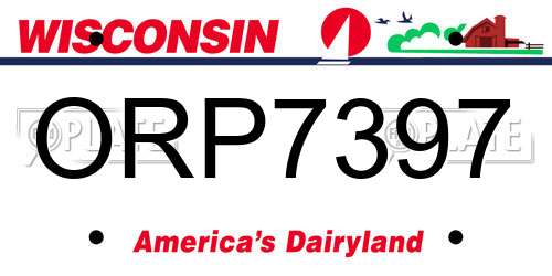 ORP7397 Wisconsin License Plate